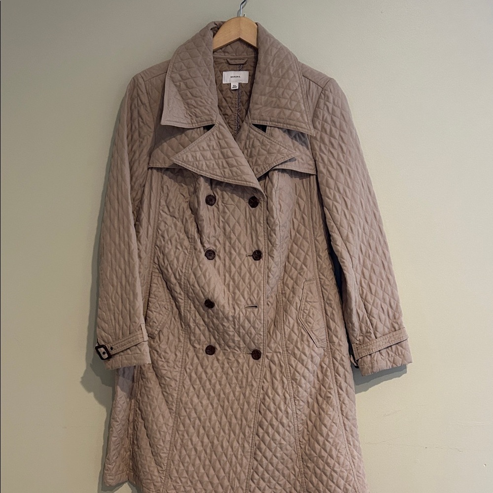 Merona Quilted Trench Coat in Tan
